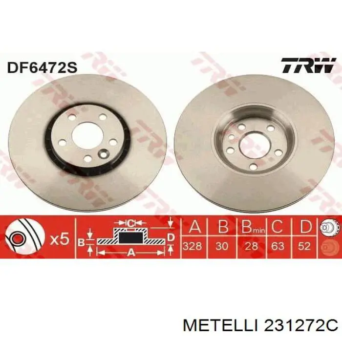 23-1272C Metelli freno de disco delantero