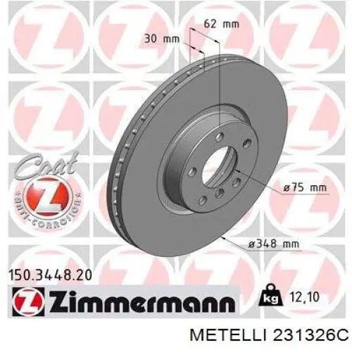 Comprar 231326C Metelli Freno de disco delantero