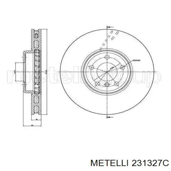 23-1327C Metelli freno de disco delantero