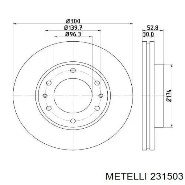 23-1503 Metelli freno de disco delantero