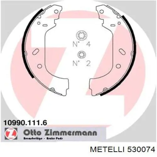 53-0074 Metelli zapatas de frenos de tambor traseras