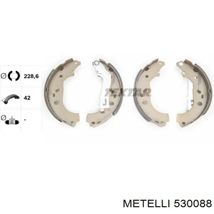 530088 Metelli Zapatas de freno de tambor traseras