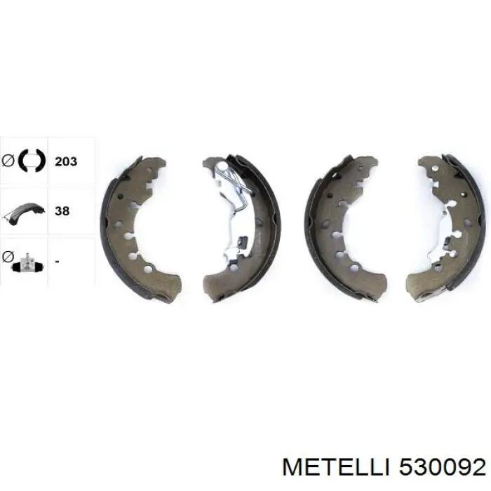 53-0092 Metelli zapatas de frenos de tambor traseras