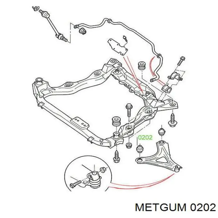 02-02 Metgum silentblock de suspensión delantero inferior