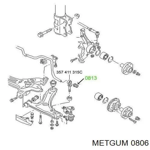 08-06 Metgum casquillo de barra estabilizadora delantera