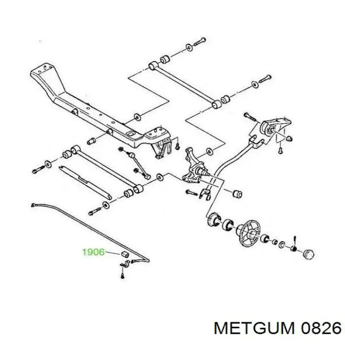 0826 Metgum silentblock extensiones de brazos inferiores delanteros