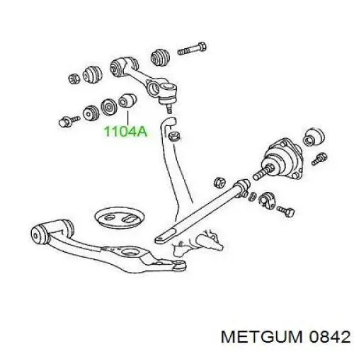 08-42 Metgum silentblock de brazo de suspensión delantero superior