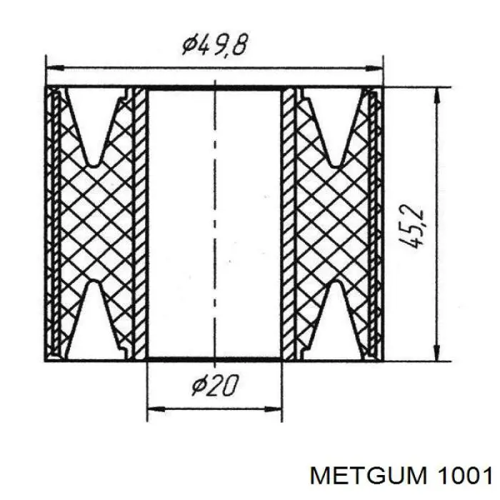 1001 Metgum silentblock de brazo de suspensión delantero superior