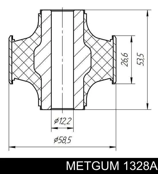 Silentblock del brazo de suspensión 1328A Metgum