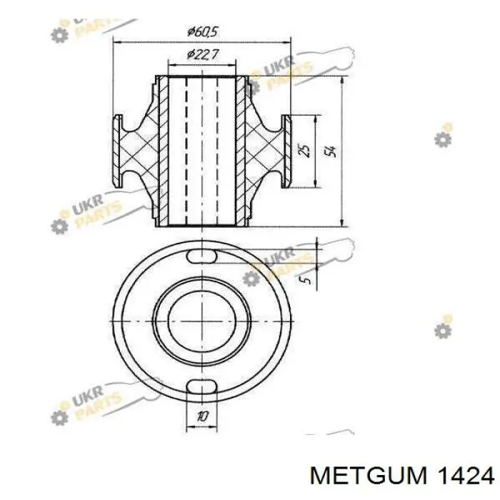 1424 Metgum silentblock de suspensión delantero inferior