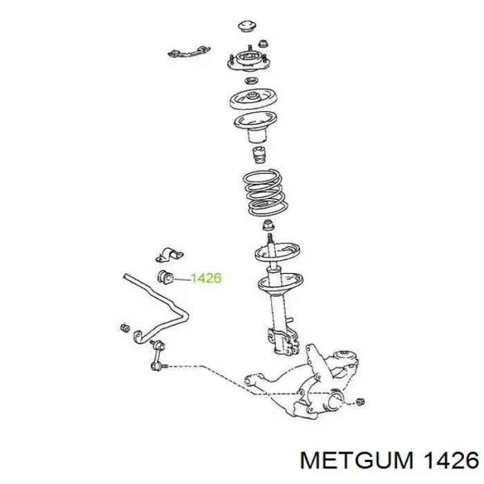 14-26 Metgum casquillo de barra estabilizadora delantera