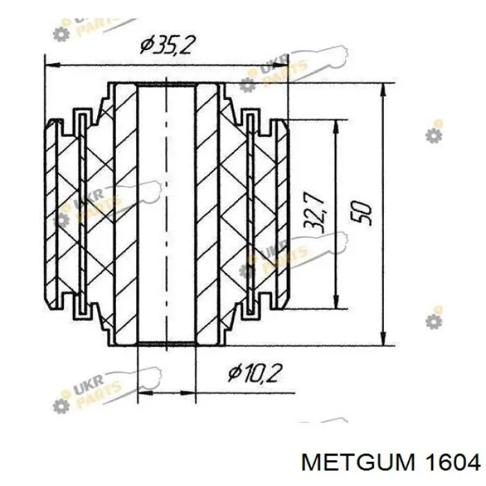 16-04 Metgum bloque silencioso trasero brazo trasero delantero