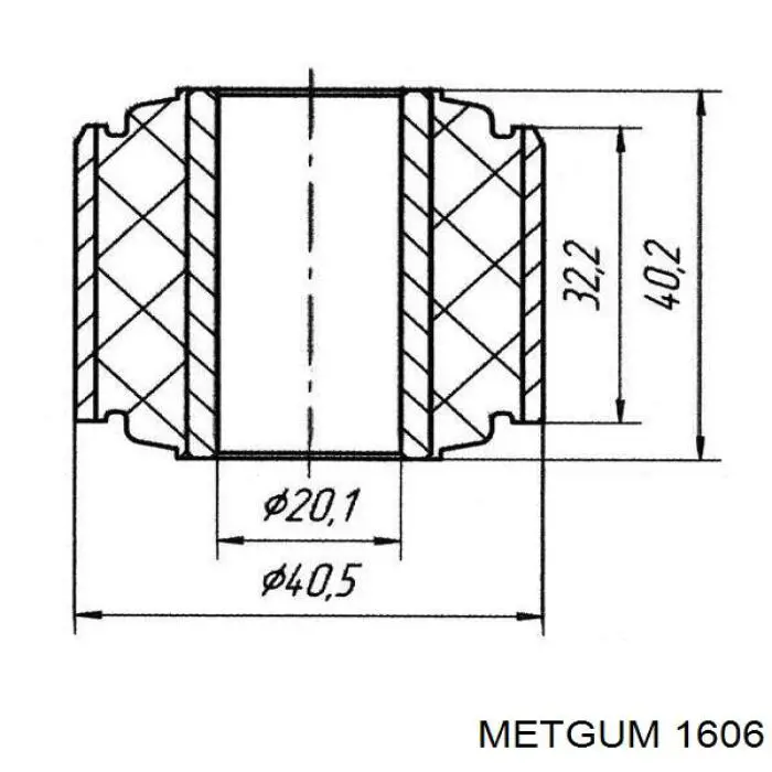 1606 Metgum silentblock para barra panhard trasera