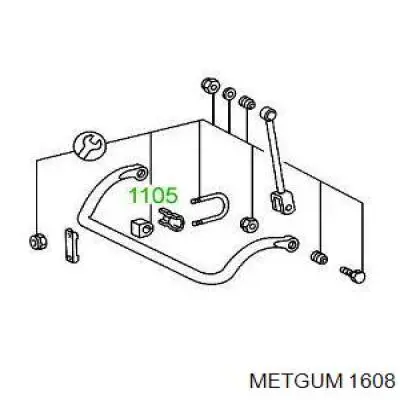 16-08 Metgum silentblock de brazo suspensión delantero transversal