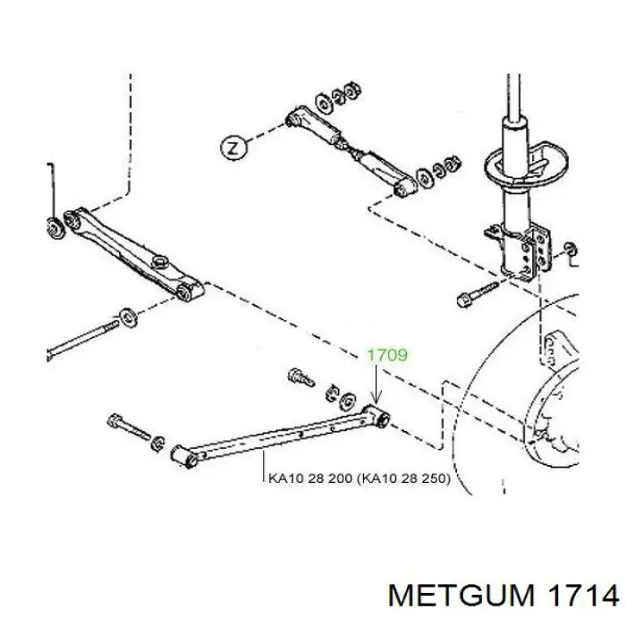 1714 Metgum silentblock de suspensión delantero inferior