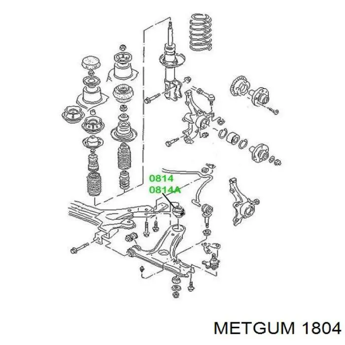 1804 Metgum casquillo del soporte de barra estabilizadora trasera