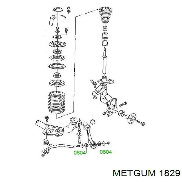 18-29 Metgum silentblock de brazo suspensión trasero transversal