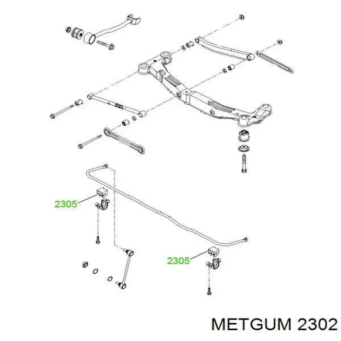 2302 Metgum silentblock de suspensión delantero inferior