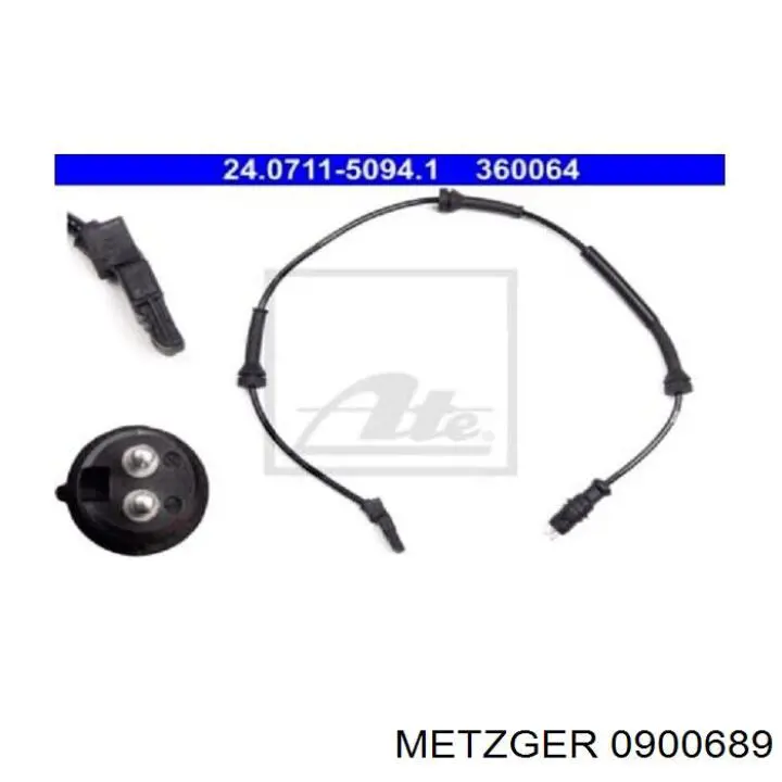 0900689 Metzger sensor abs delantero