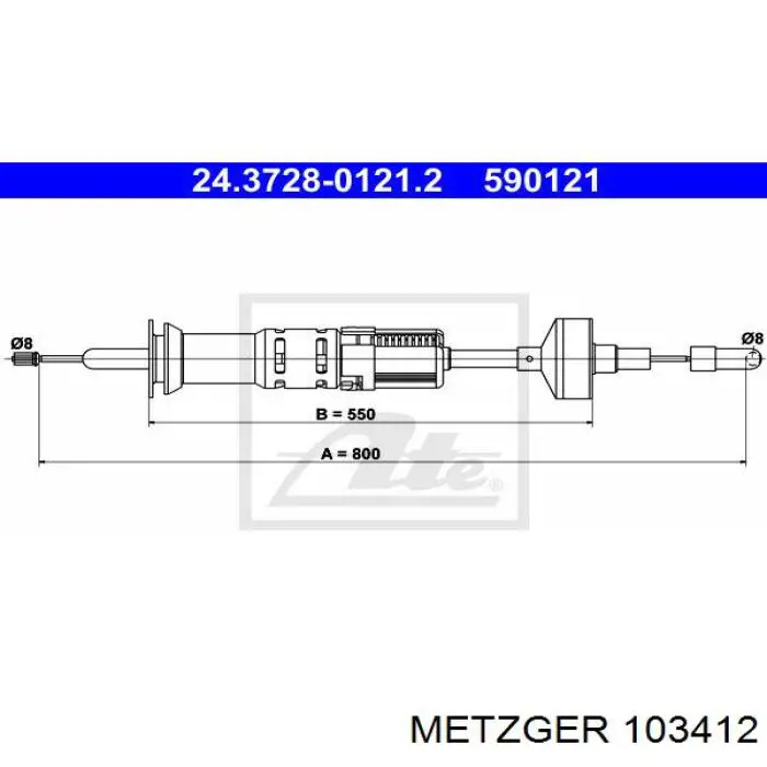 10.3412 Metzger cable de embrague