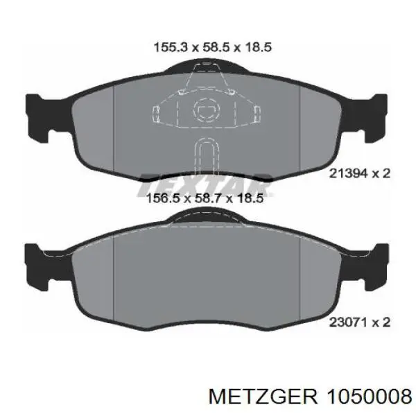 105-0008 Metzger kit de montaje, zapatas de freno traseras