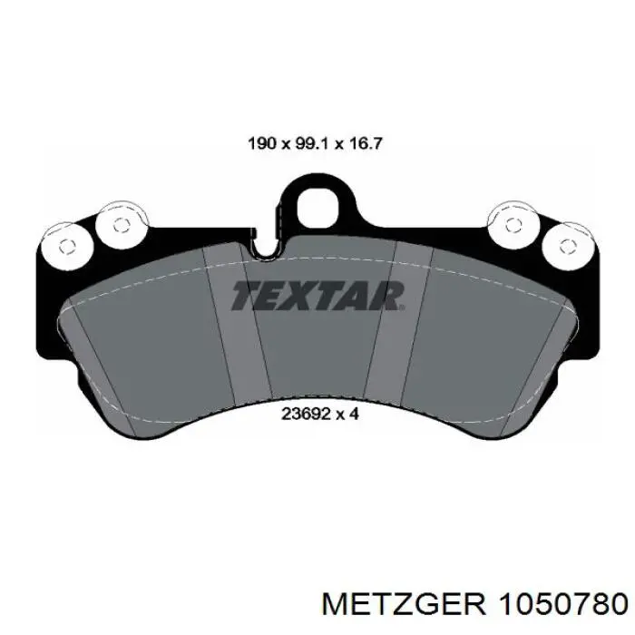 105-0780 Metzger kit de montaje, zapatas de freno traseras
