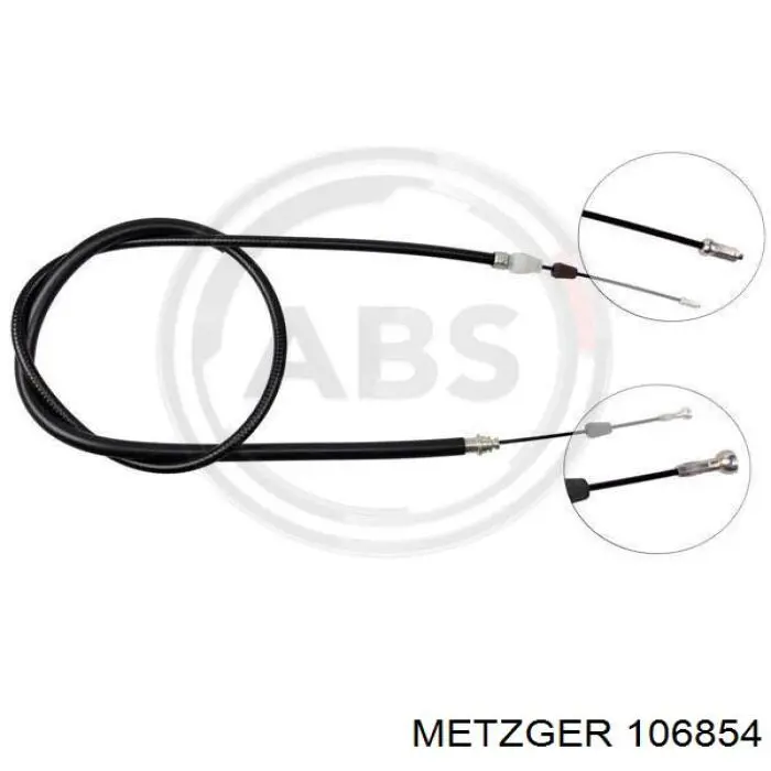 106854 Metzger cable de freno de mano trasero derecho/izquierdo