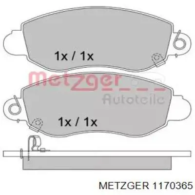 1170365 Metzger pastillas de freno delanteras