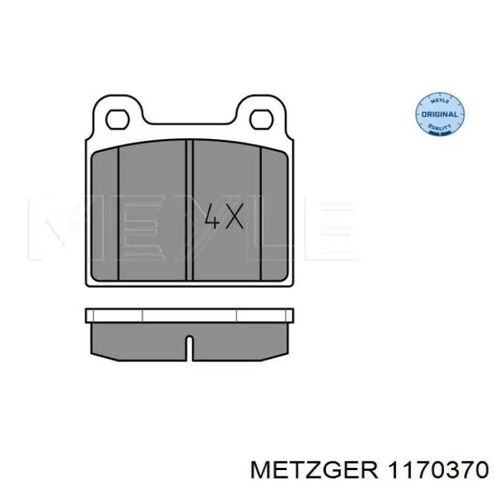 1170370 Metzger pastillas de freno delanteras