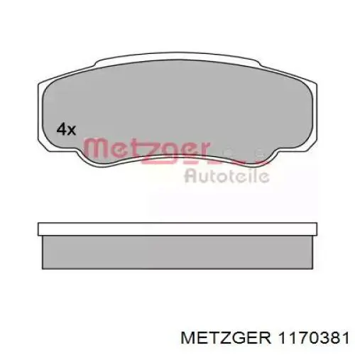 1170381 Metzger pastillas de freno traseras