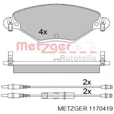 1170419 Metzger pastillas de freno delanteras