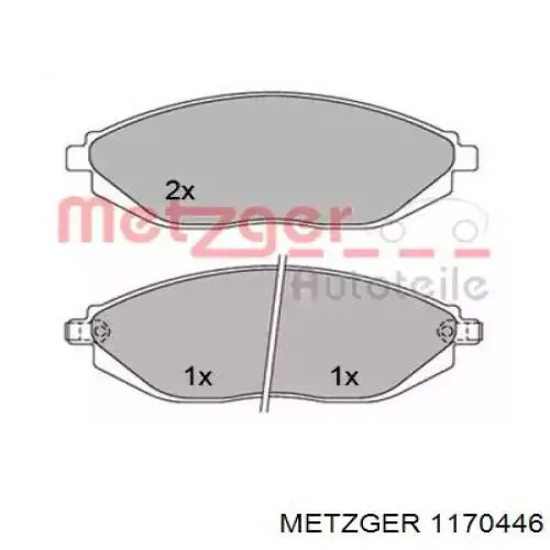 1170446 Metzger pastillas de freno delanteras