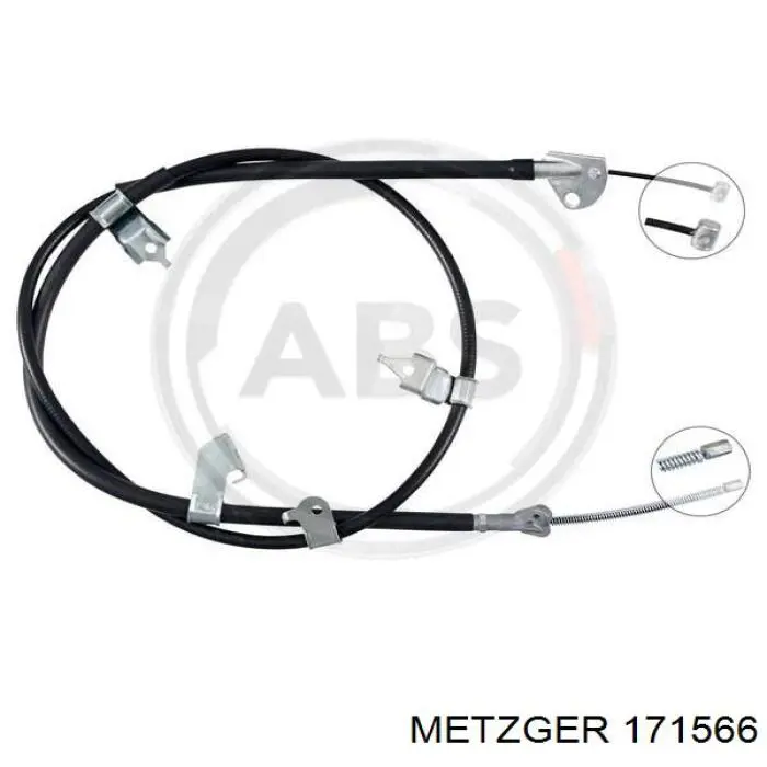 171566 Metzger cable de freno de mano trasero izquierdo