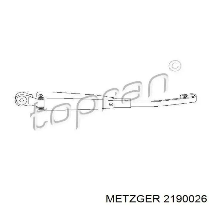 2190026 Metzger brazo del limpiaparabrisas, trasero