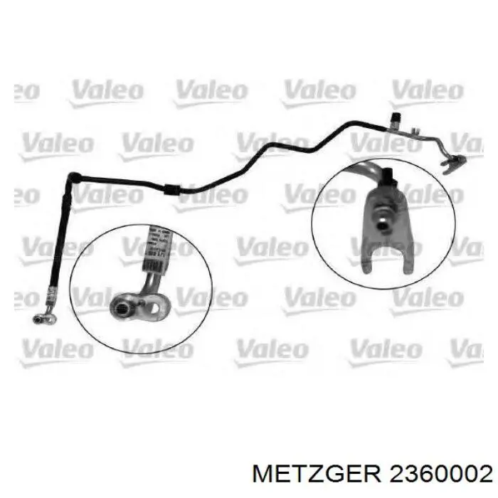 2360002 Metzger manguera de aire acondicionado, desde deshumificador hasta evaporador