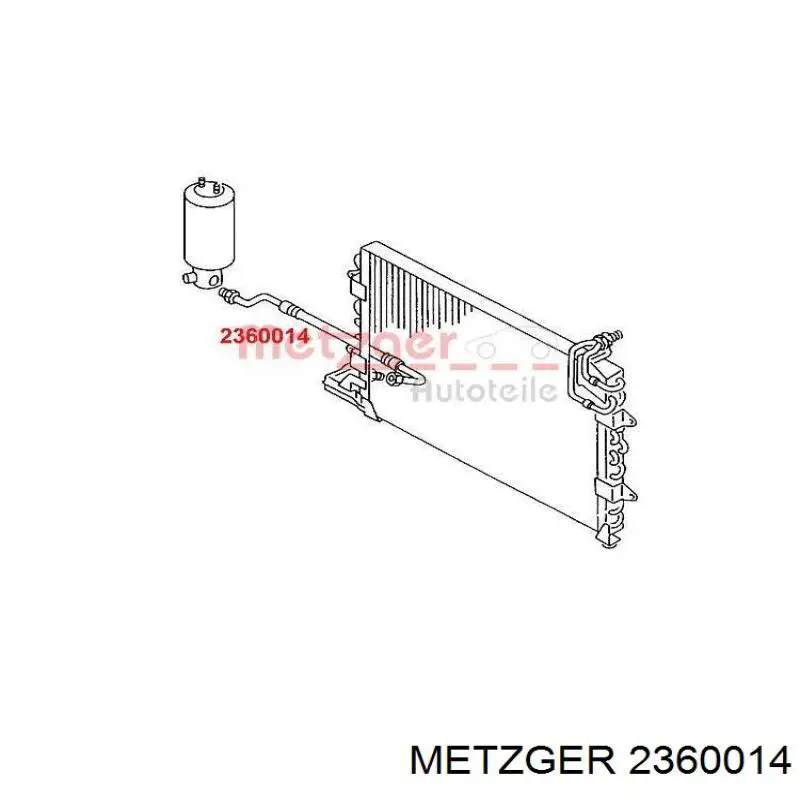 2360014 Metzger tubería de baja / alta presión, aire acondicionado, de condensador a secador