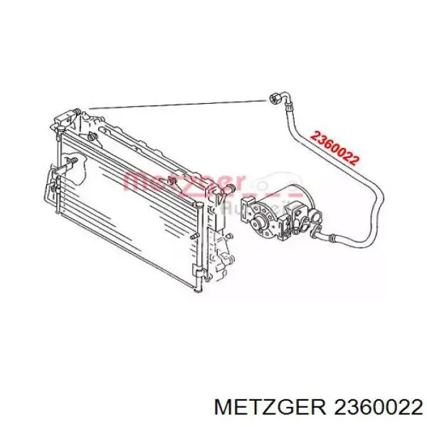 2360022 Metzger tubería de alta presión, aire acondicionado, de compresor aire acondicionado a condensador