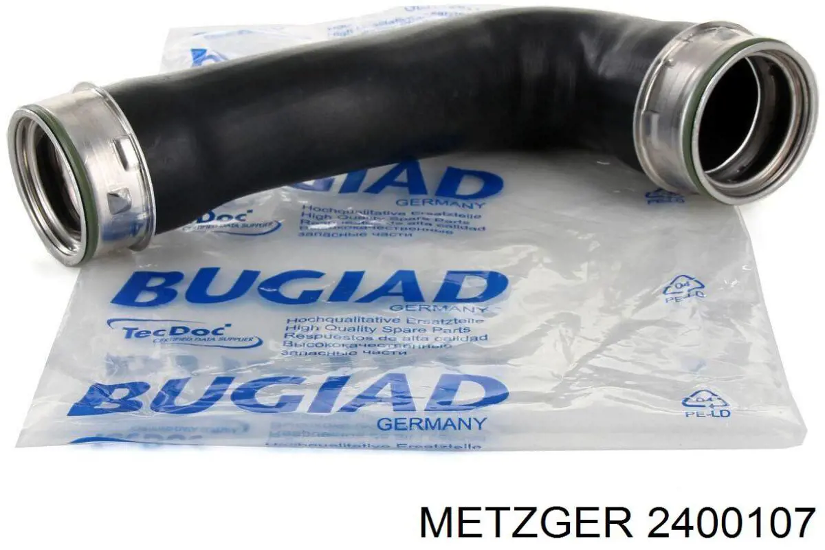 2400107 Metzger tubo flexible de aire de sobrealimentación inferior izquierdo