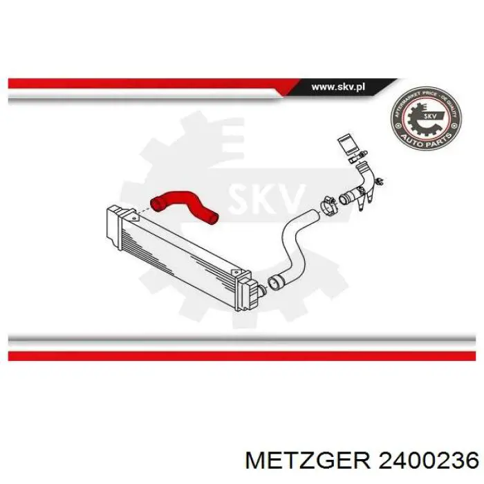 2400236 Metzger tubo flexible de aire de sobrealimentación derecho