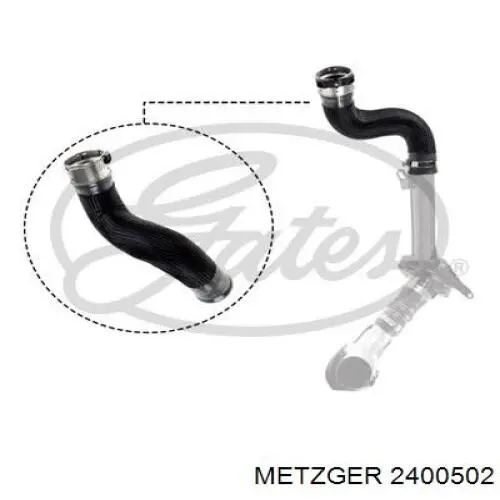 2400502 Metzger tubo flexible de aire de sobrealimentación, de turbina
