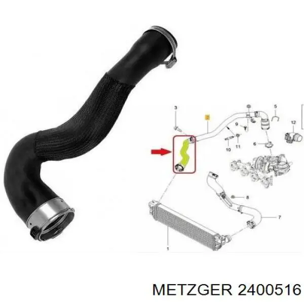 Comprar 2400516 Metzger Tubo intercooler