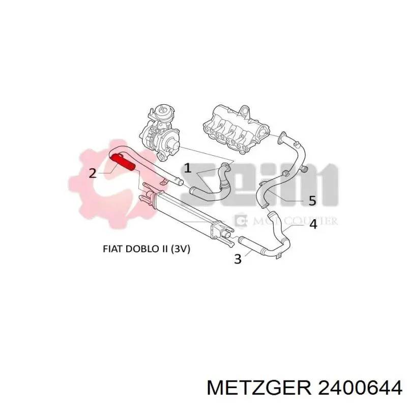 Tubo intercooler 51832224 Fiat/Alfa/Lancia