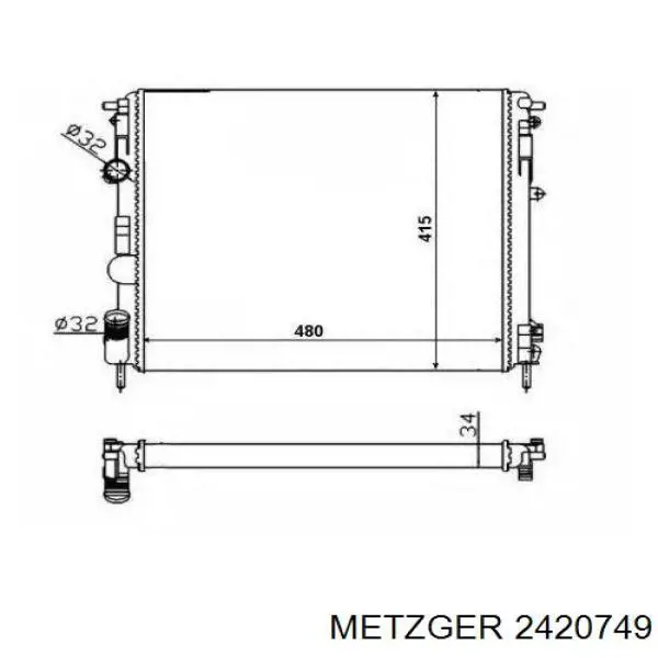 2420749 Metzger manguera (conducto del sistema de refrigeración)