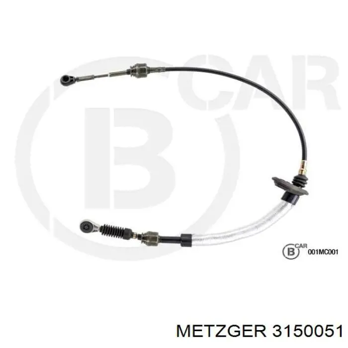 3150051 Metzger cable de accionamiento, caja de cambios (selección de marcha)