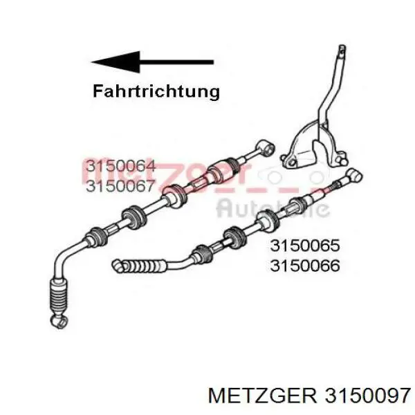 3150097 Metzger Сable de cambio de marchas