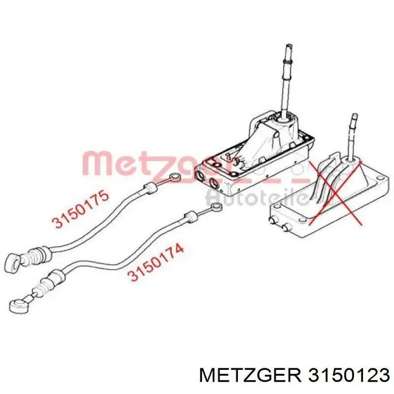 3150123 Metzger cable de accionamiento, caja de cambios (selección de marcha)