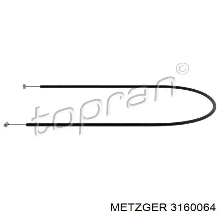 3160064 Metzger tirador del cable del capó trasero
