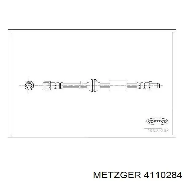 4110284 Metzger latiguillo de freno delantero