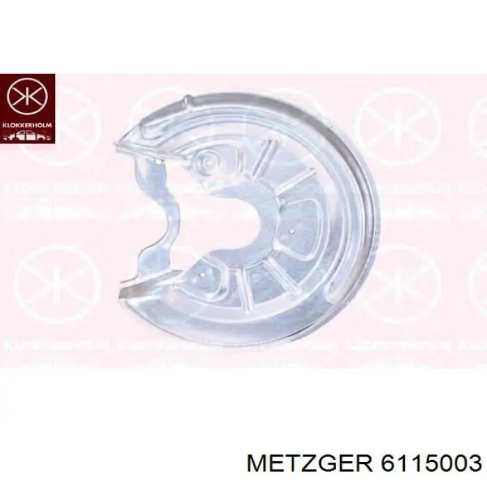 Protector de disco de freno trasero izquierdo Metzger 6115003