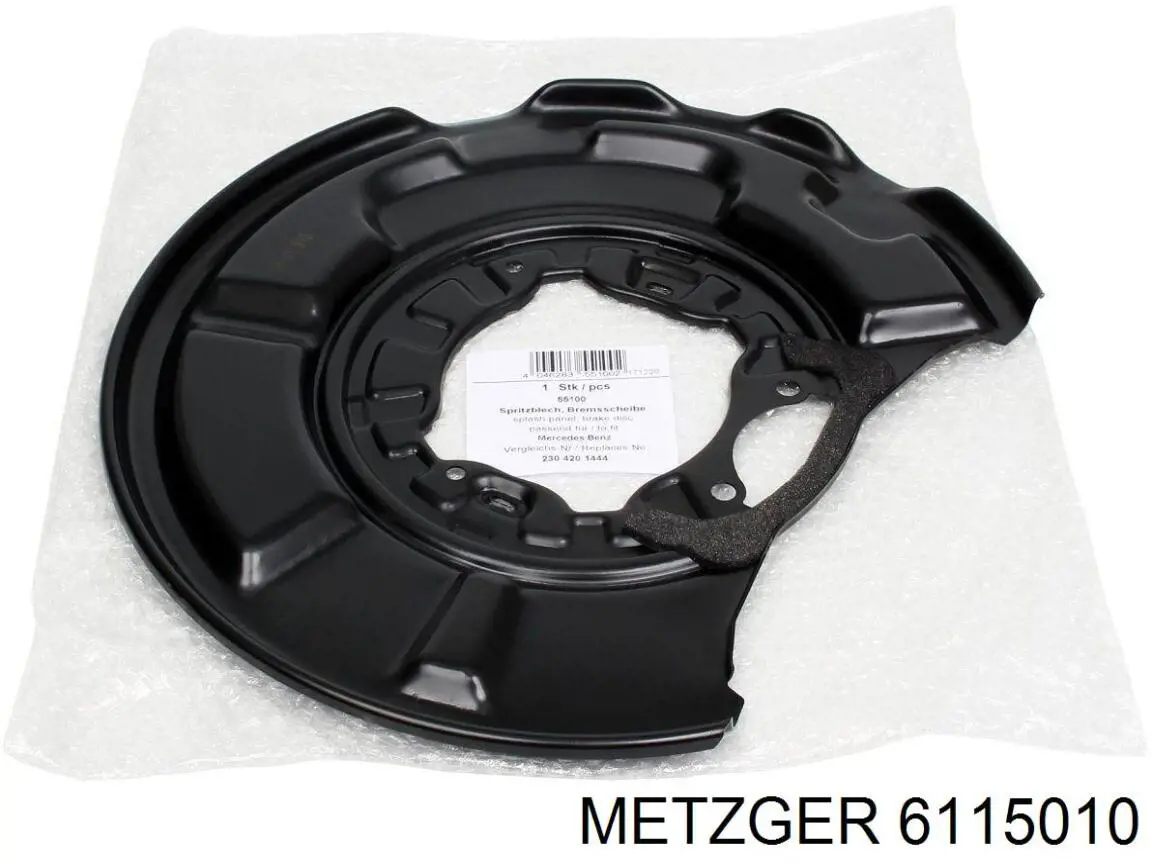 6115010 Metzger chapa protectora contra salpicaduras, disco de freno trasero derecho